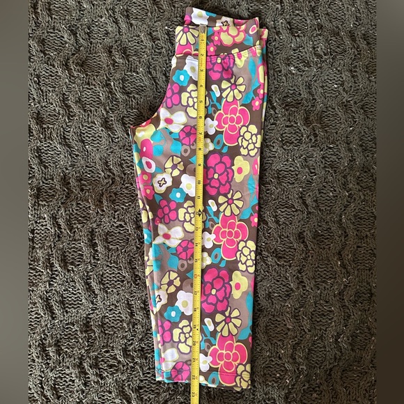 Brazilian Cropped Leggings Size Small floral colorful - Picture 3 of 8